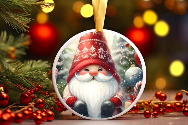 Round Christmass Ornament Sublimation|Clipart example image 1