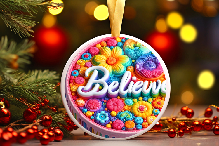 Round Christmass Ornament Sublimation|Clipart