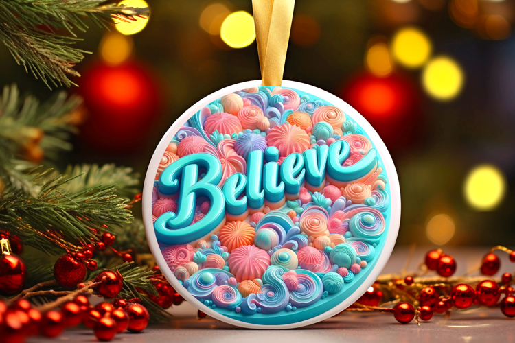 Round Christmass Ornament Sublimation|Clipart