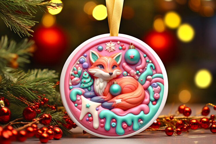 Round Christmass Ornament Sublimation|Clipart example image 1