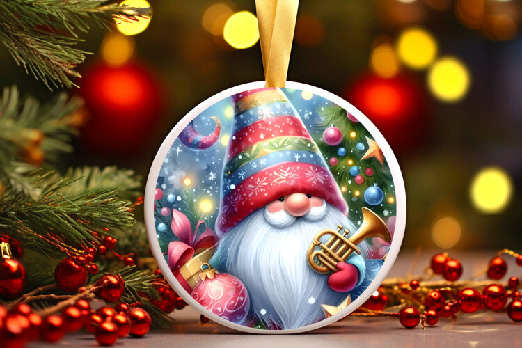 Round Christmass Ornament Sublimation|Clipart example image 1