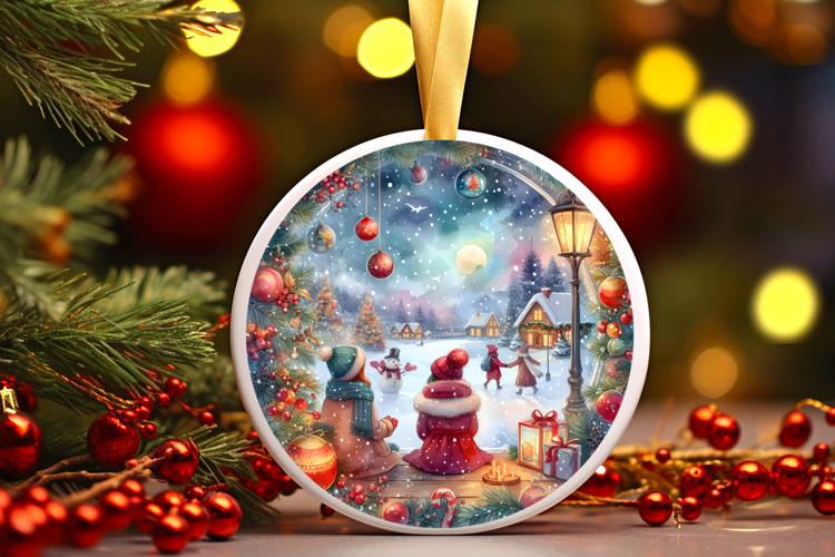 Round Christmass Ornament Sublimation|Clipart