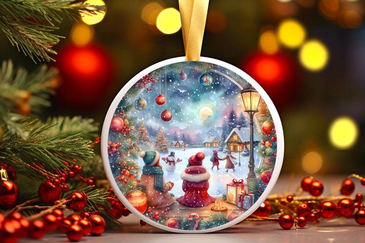 Baby it's Cold Outside Christmass Scene Ornament Sublimation example image 1
