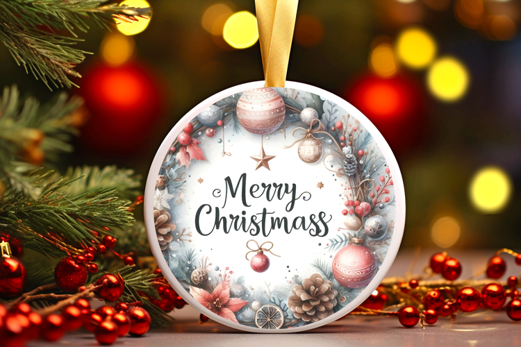 Round Christmass Ornament Sublimation|Clipart