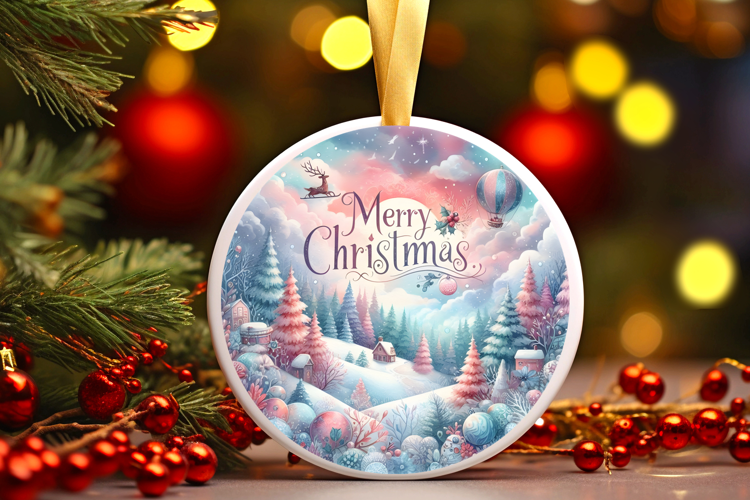Round Christmass Ornament Sublimation|Clipart