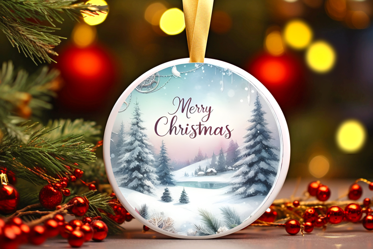 Round Christmass Ornament Sublimation|Clipart