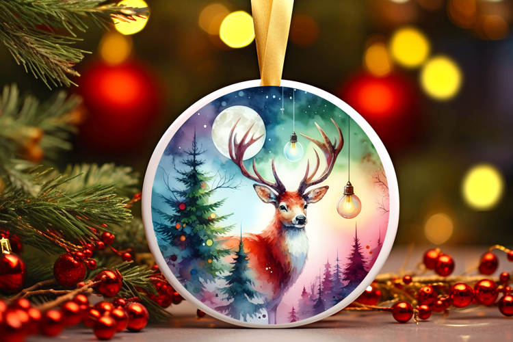 Round Christmass Ornament Sublimation|Clipart