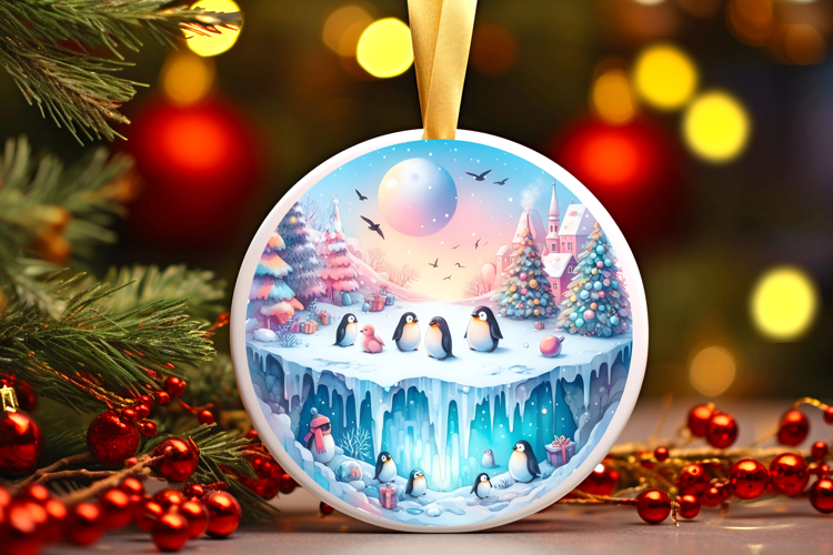 Round Christmass Ornament Sublimation|Clipart