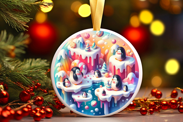 Round Christmass Ornament Sublimation|Clipart