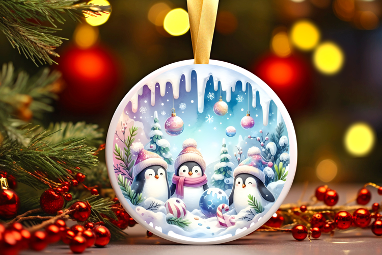 Round Christmass Ornament Sublimation|Clipart
