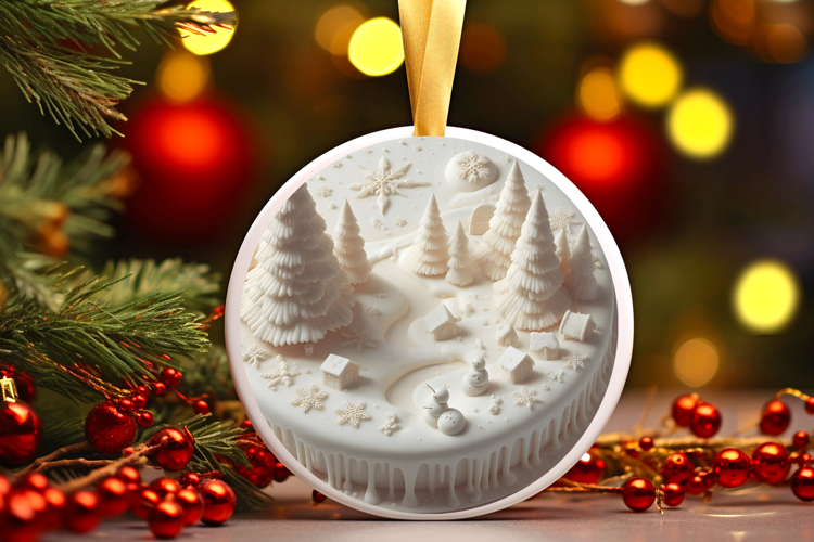 Round Christmass Ornament Sublimation|Clipart
