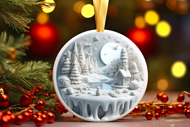 Round Christmass Ornament Sublimation|Clipart