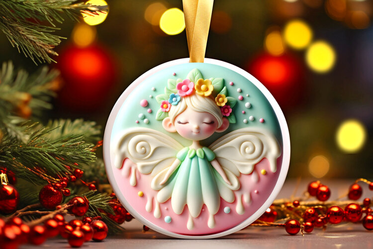 Round Christmass Ornament Sublimation|Clipart example image 1