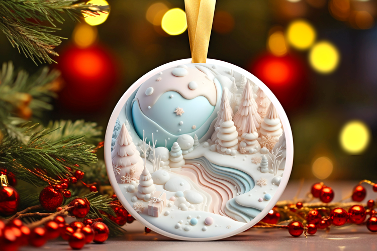Round Christmass Ornament Sublimation|Clipart