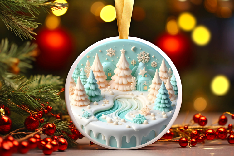 Round Christmass Ornament Sublimation|Clipart