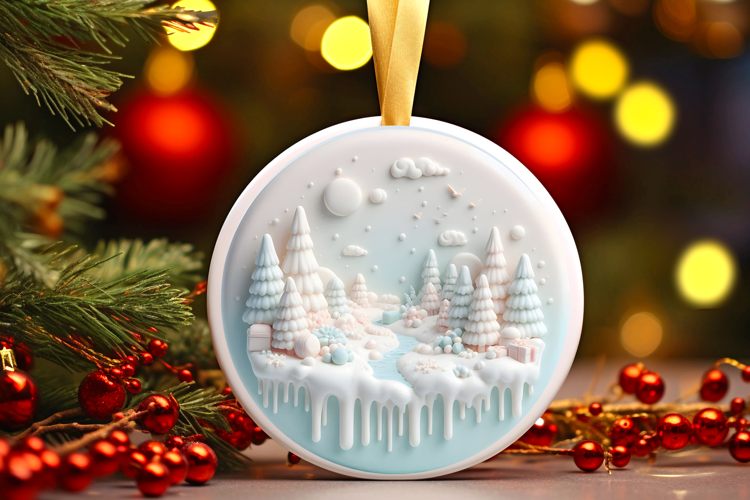 Round Christmass Ornament Sublimation|Clipart