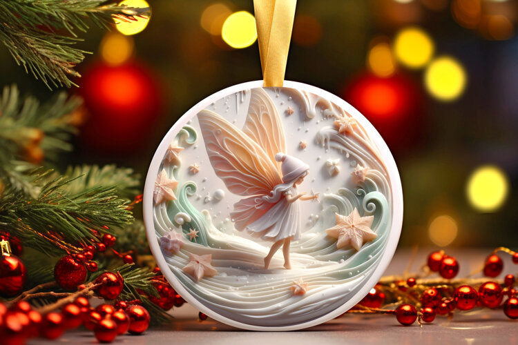 Round Christmass Ornament Sublimation|Clipart example image 1