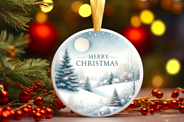 Round Christmass Ornament Sublimation|Clipart