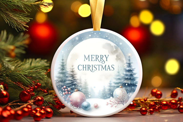 Round Christmass Ornament Sublimation|Clipart