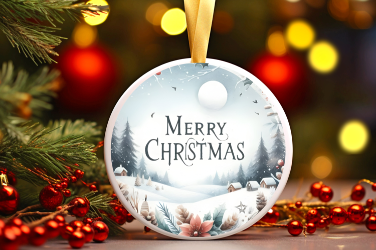 Round Christmass Ornament Sublimation|Clipart