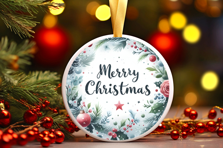 Round Christmass Ornament Sublimation|Clipart