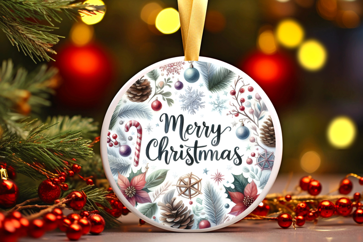 Round Christmass Ornament Sublimation|Clipart