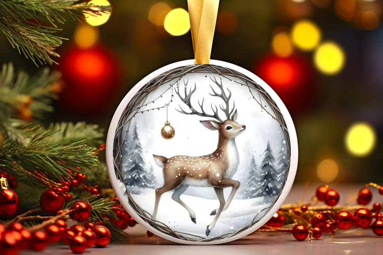 Round Christmass Ornament Sublimation|Clipart