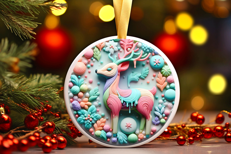 Round Christmass Ornament Sublimation|Clipart