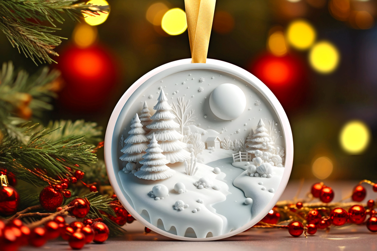 Round Christmass Ornament Sublimation|Clipart