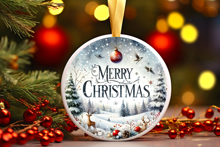 Round Christmass Ornament Sublimation|Clipart