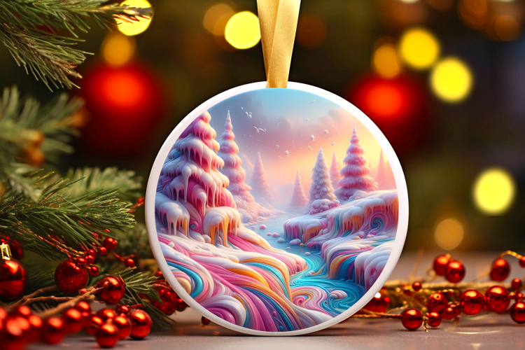 Round Christmass Ornament Sublimation|Clipart