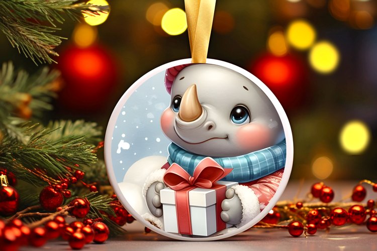 Round Christmas Ornament Sublimation|Clipart example image 1