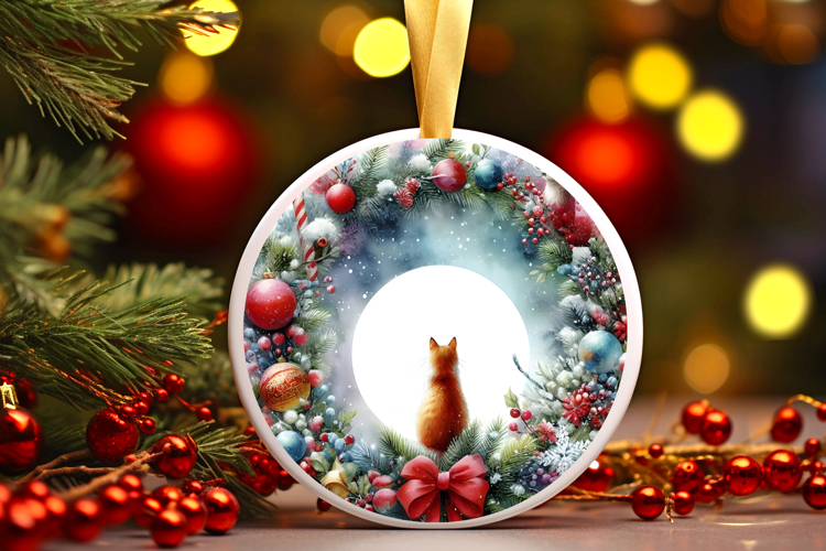 Round Christmass Ornament Sublimation|Clipart