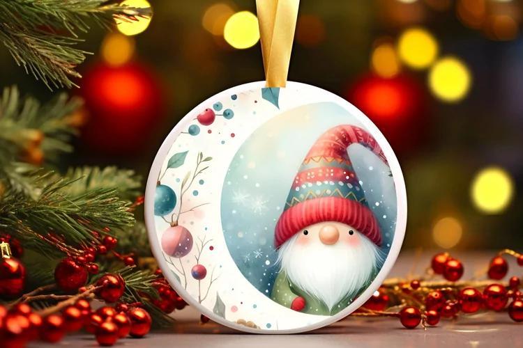 Round Christmas Ornament Sublimation|Clipart