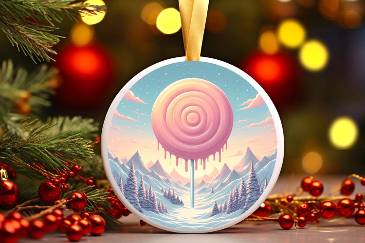 Round Christmas Ornament Sublimation|Clipart example image 1