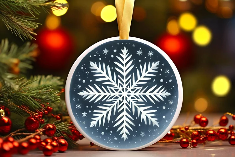 Round Christmas Ornament Sublimation|Clipart