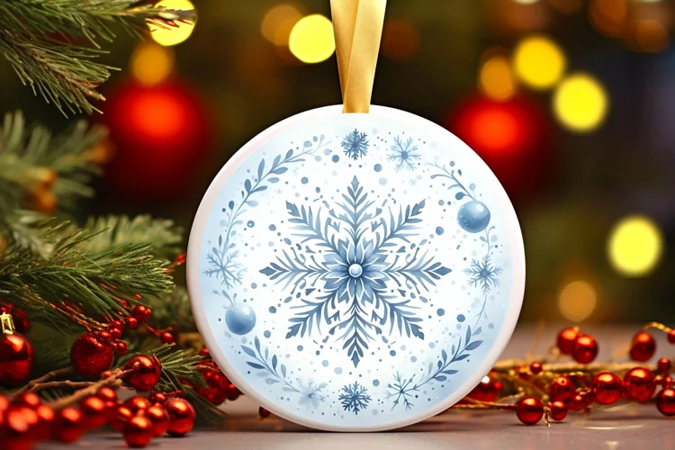Round Christmas Ornament Sublimation|Clipart