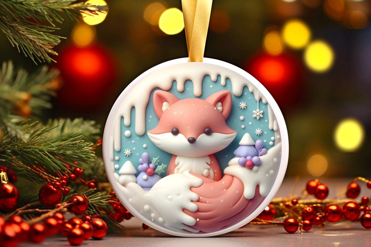 Round Christmas Ornament Sublimation|Clipart example image 1