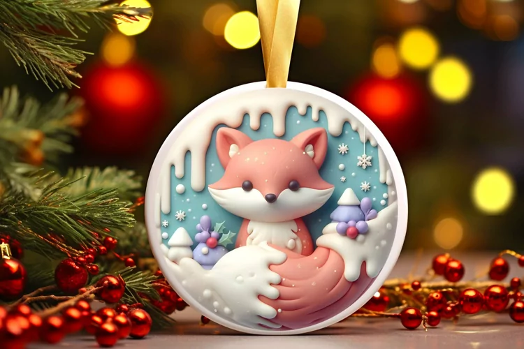 Round Christmas Ornament Sublimation|Clipart