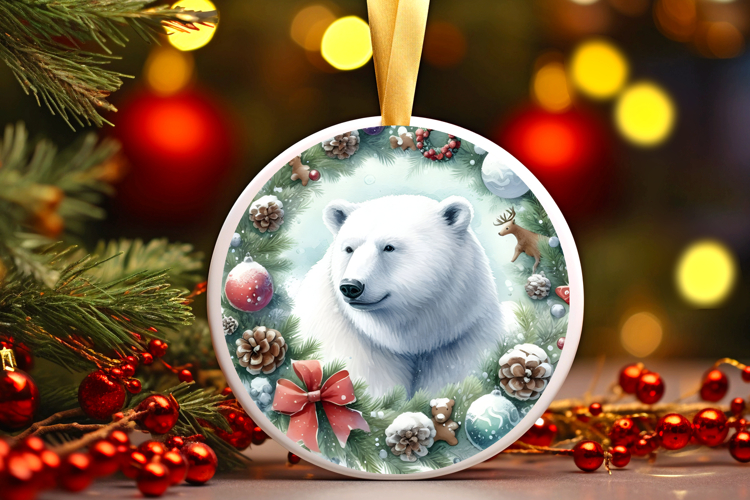 Round Christmass Ornament Sublimation|Clipart