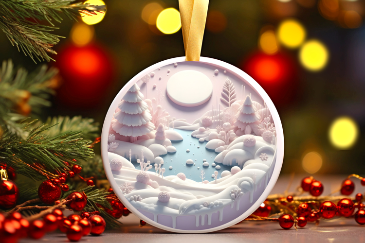 Round Christmass Ornament Sublimation|Clipart