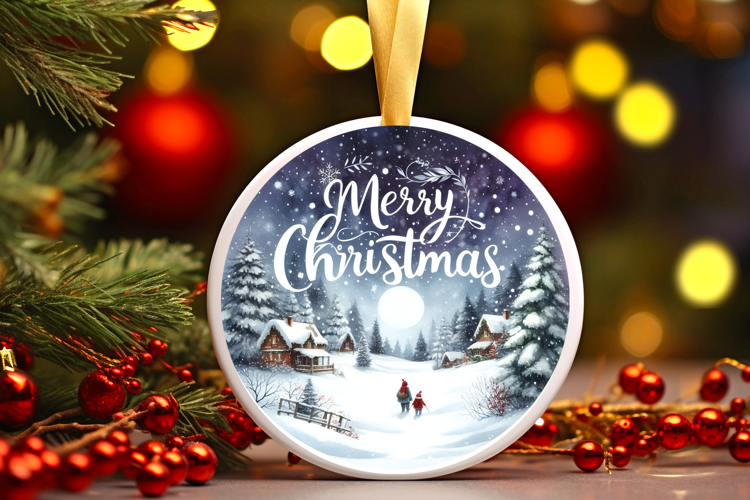 Round Christmass Ornament Sublimation|Clipart
