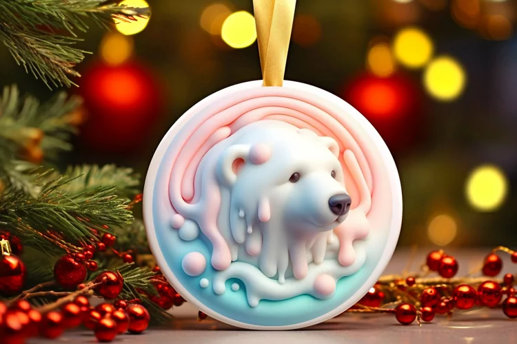 Round Christmas Ornament Sublimation|Clipart