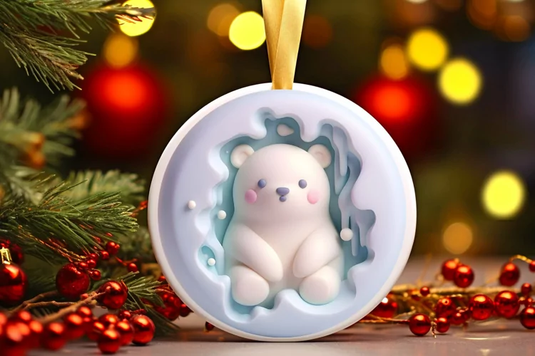 Round Christmas Ornament Sublimation|Clipart