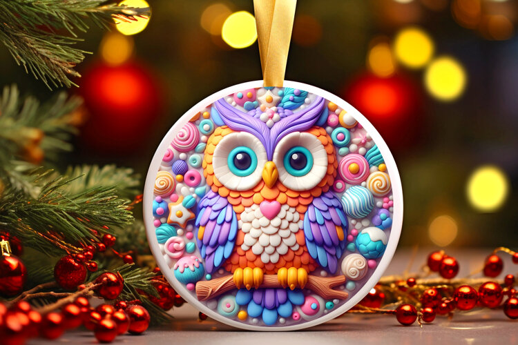 Round Christmass Ornament Sublimation|Clipart example image 1