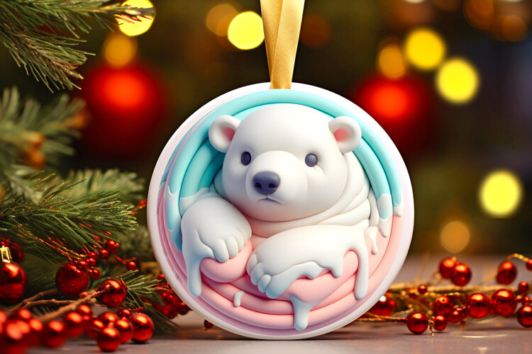 Round Christmass Ornament Sublimation|Clipart example image 1