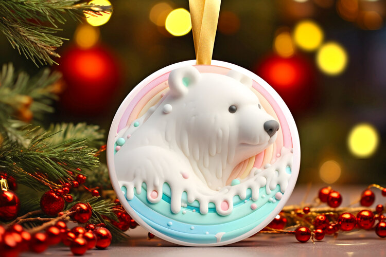 Round Christmass Ornament Sublimation|Clipart example image 1