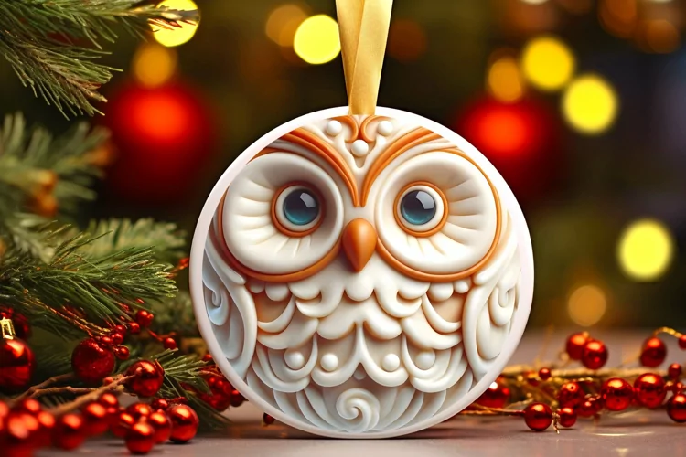 Round Christmas Ornament Sublimation|Clipart