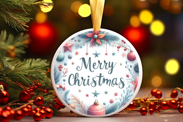 Round Christmass Ornament Sublimation|Clipart