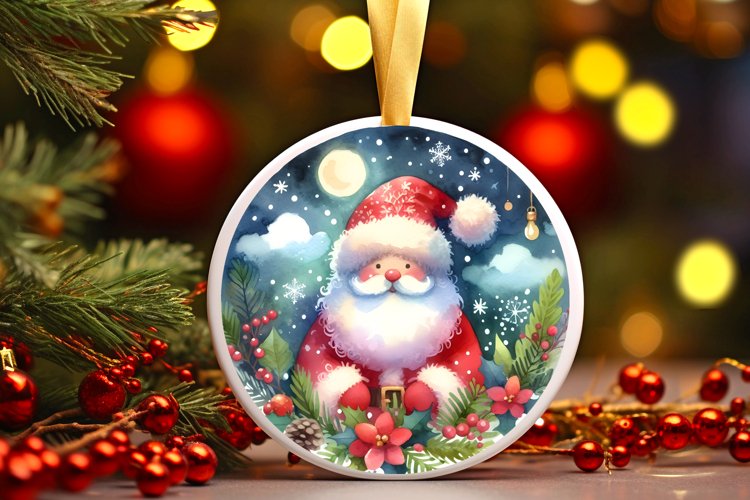 Round Christmas Ornament Sublimation|Clipart example image 1